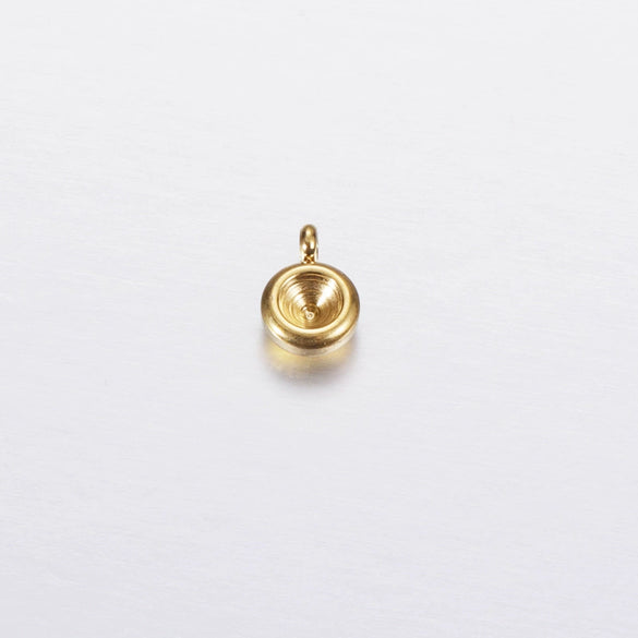 Jewelry Accessories Polished Round Base Stainless Steel Birth Stone Titanium Steel Electroplated