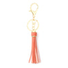 Jewelry Accessories Pu Leather Tassel Keychain Solid Color Electroplating