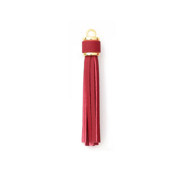 Jewelry Accessories Pu Leather Tassel Keychain Solid Color Electroplating
