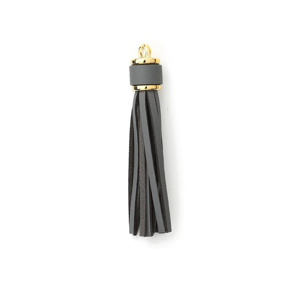 Jewelry Accessories Pu Leather Tassel Keychain Solid Color Electroplating