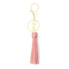 Jewelry Accessories Pu Leather Tassel Keychain Solid Color Electroplating