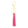 Jewelry Accessories Pu Leather Tassel Keychain Solid Color Electroplating