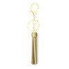 Jewelry Accessories Pu Leather Tassel Keychain Solid Color Electroplating