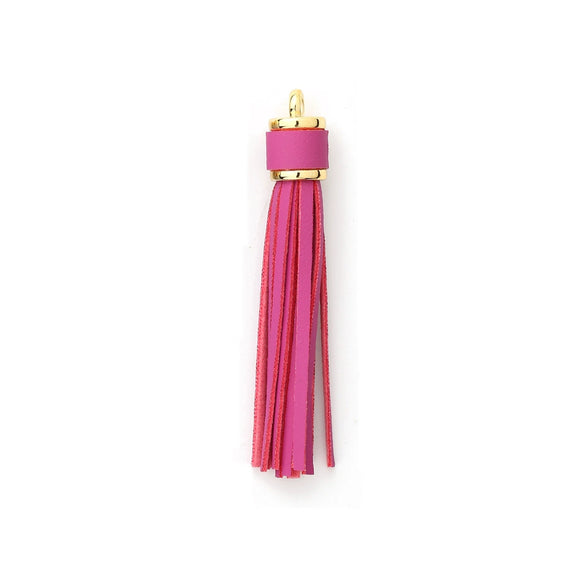 Jewelry Accessories Pu Leather Tassel Keychain Solid Color Electroplating
