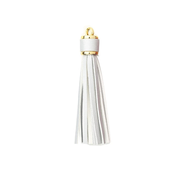 Jewelry Accessories Pu Leather Tassel Keychain Solid Color Electroplating