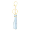 Jewelry Accessories Pu Leather Tassel Keychain Solid Color Electroplating