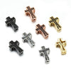 Jewelry Accessories Punk Style Copper Microinlaid Zircon Cross Fourcolor Perforated Electroplated Bracelet Necklace Loose Beads