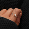 Jewelry Accessories Ring Copper Heart Geometric Inlaid Zircon Design Men And Women Same Style