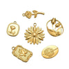 Jewelry Accessories Rose Pendant Retro Flower Stainless Steel Irregular Electroplated Diy Handmade Earrings Necklace