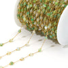 Jewelry Accessories Round Natural Stone Stainless Steel Chain Gold Plated