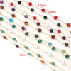 Jewelry Accessories Round Natural Stone Stainless Steel Chain Gold Plated