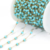 Jewelry Accessories Round Natural Stone Stainless Steel Chain Gold Plated