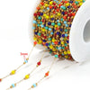Jewelry Accessories Round Natural Stone Stainless Steel Chain Gold Plated