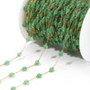 Jewelry Accessories Round Natural Stone Stainless Steel Chain Gold Plated