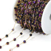 Jewelry Accessories Round Natural Stone Stainless Steel Chain Gold Plated