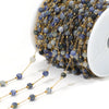 Jewelry Accessories Round Natural Stone Stainless Steel Chain Gold Plated