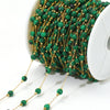 Jewelry Accessories Round Natural Stone Stainless Steel Chain Gold Plated