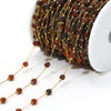 Jewelry Accessories Round Natural Stone Stainless Steel Chain Gold Plated