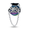 Jewelry Accessories Silver Plated Dripping Oil Owl Scholar Hat Pendant