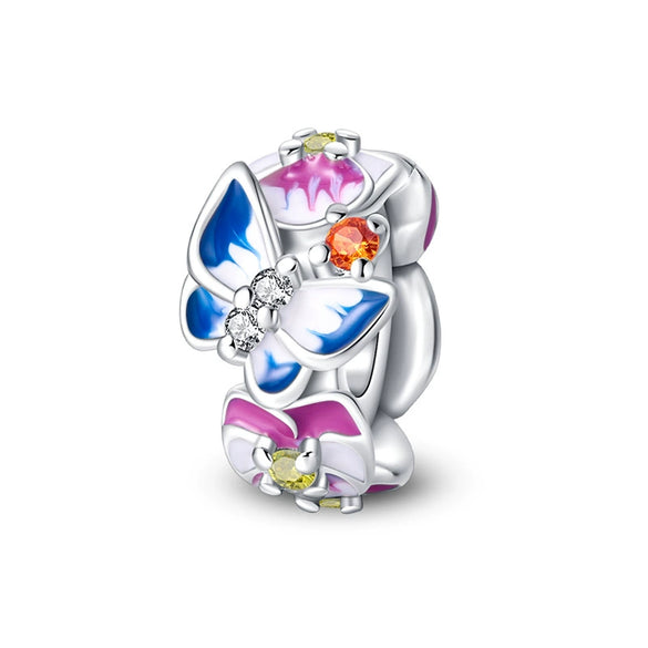 Jewelry Accessories Silver Plated Luminous Butterfly Dripping Oil Design