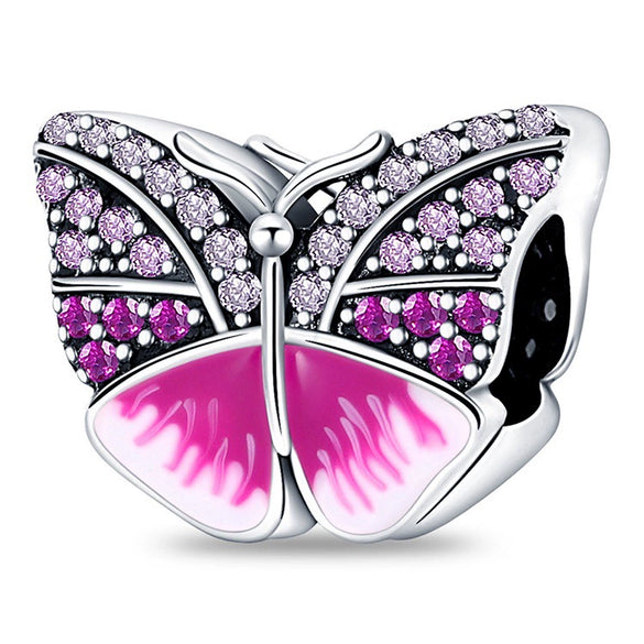 Jewelry Accessories Silver Plated Luminous Butterfly Dripping Oil Design