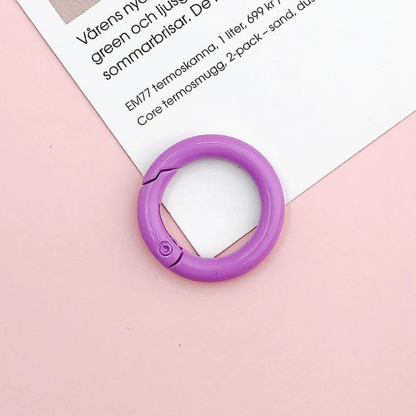 Jewelry Accessories Spring Ring Alloy Candy Color Painted Hardware Keychain
