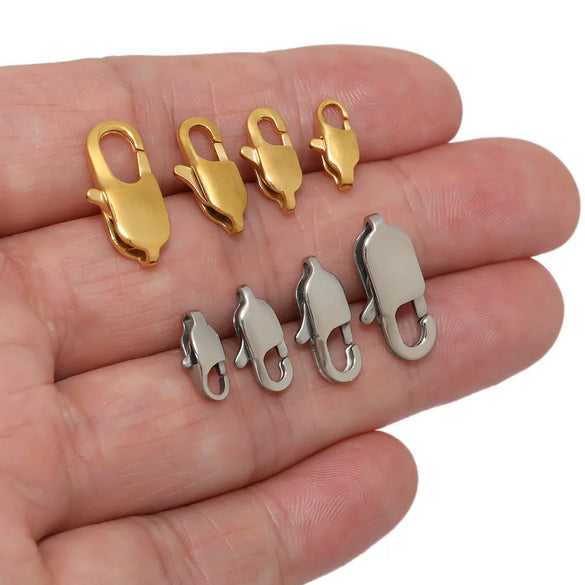 Jewelry Accessories Square Lobster Clasp Stainless Steel Goldplated