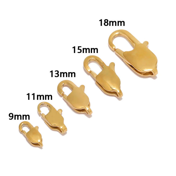 Jewelry Accessories Square Lobster Clasp Stainless Steel Goldplated