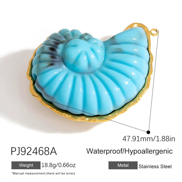 Jewelry Accessories Stainless Steel Acrylic Shell Ceramic Rainbow Pendant Electroplating