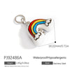 Jewelry Accessories Stainless Steel Acrylic Shell Ceramic Rainbow Pendant Electroplating