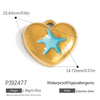 Jewelry Accessories Stainless Steel Acrylic Shell Ceramic Rainbow Pendant Electroplating