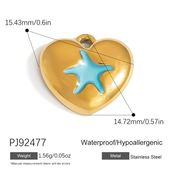 Jewelry Accessories Stainless Steel Acrylic Shell Ceramic Rainbow Pendant Electroplating