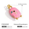 Jewelry Accessories Stainless Steel Acrylic Shell Ceramic Rainbow Pendant Electroplating
