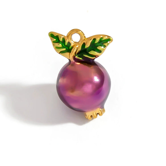 Jewelry Accessories Stainless Steel Acrylic Shell Ceramic Rainbow Pendant Electroplating