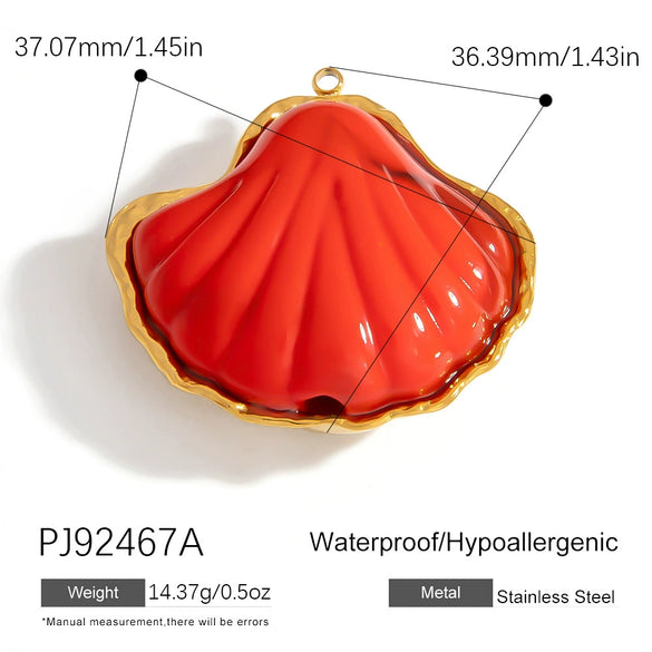 Jewelry Accessories Stainless Steel Acrylic Shell Ceramic Rainbow Pendant Electroplating
