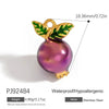 Jewelry Accessories Stainless Steel Acrylic Shell Ceramic Rainbow Pendant Electroplating