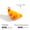 Jewelry Accessories Stainless Steel Acrylic Shell Ceramic Rainbow Pendant Electroplating