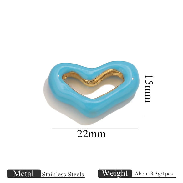 Jewelry Accessories Stainless Steel Big Heart Pendant With Oil Dripping And Vacuum Colorpreserving Process
