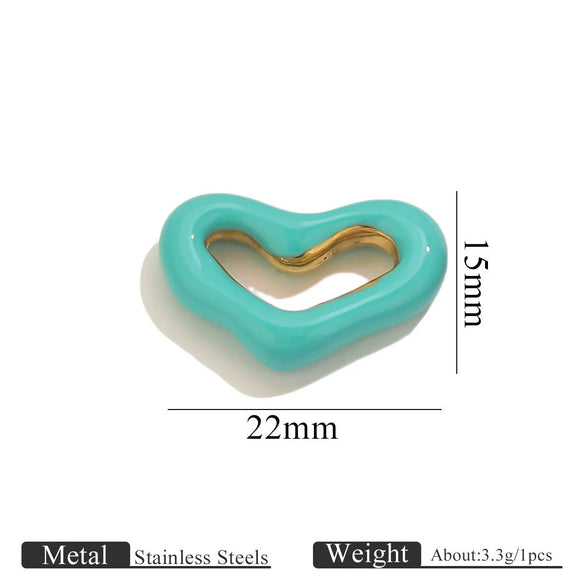 Jewelry Accessories Stainless Steel Big Heart Pendant With Oil Dripping And Vacuum Colorpreserving Process
