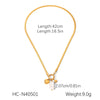 Jewelry Accessories Stainless Steel Blade Chain Pendant Necklace With Electroplating Geometric Shape Titanium Steel And Pearl