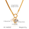 Jewelry Accessories Stainless Steel Blade Chain Pendant Necklace With Electroplating Geometric Shape Titanium Steel And Pearl