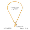 Jewelry Accessories Stainless Steel Blade Chain Pendant Necklace With Electroplating Geometric Shape Titanium Steel And Pearl