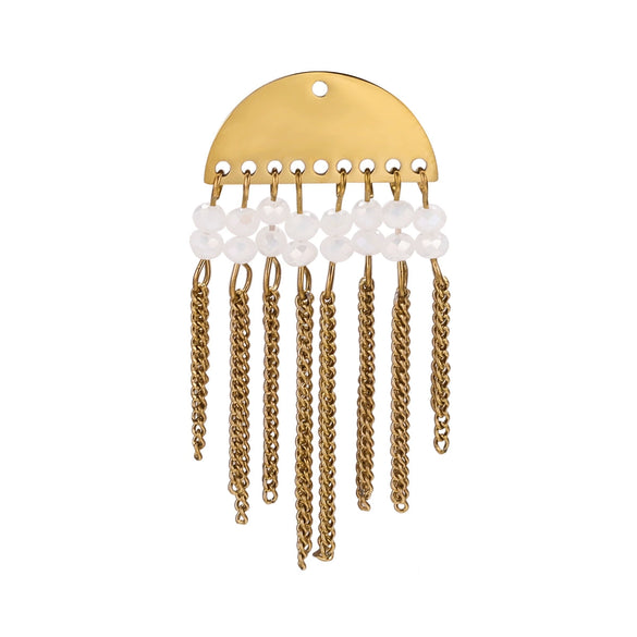 Jewelry Accessories Stainless Steel Bohemian Crystal Metal Tassel Electroplated Diy Earrings