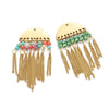 Jewelry Accessories Stainless Steel Bohemian Crystal Metal Tassel Electroplated Diy Earrings