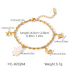 Jewelry Accessories Stainless Steel Bracelet With Heart Flower Leaf Star Geometric Patterns Electroplated
