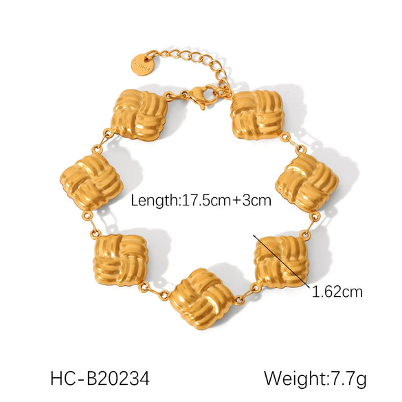 Jewelry Accessories Stainless Steel Bracelet With Heart Flower Leaf Star Geometric Patterns Electroplated