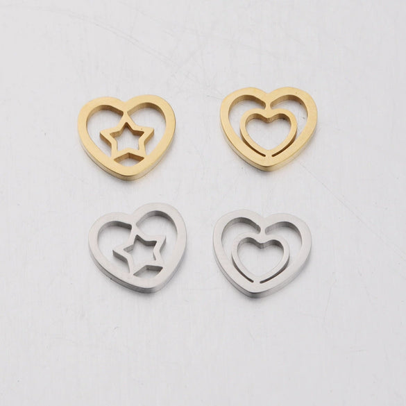 Jewelry Accessories Stainless Steel Braided Cut Out Heart Star Peach Heart Fivepointed Star Fine Polishing