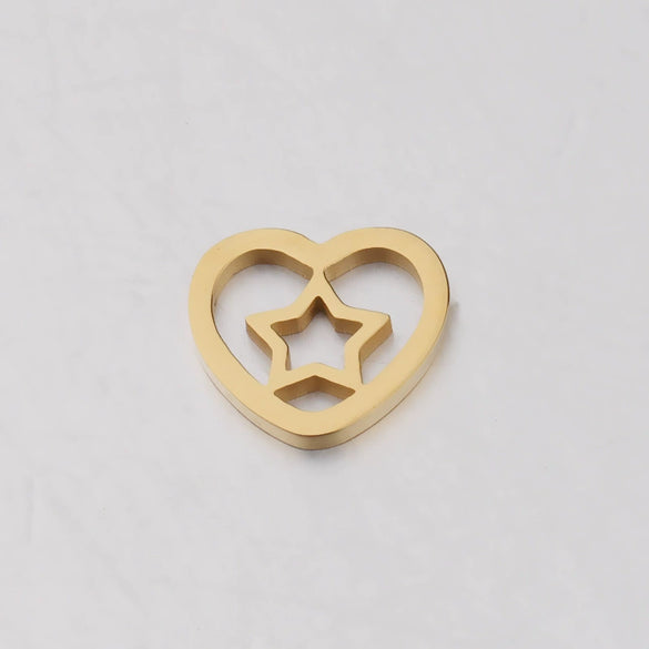 Jewelry Accessories Stainless Steel Braided Cut Out Heart Star Peach Heart Fivepointed Star Fine Polishing
