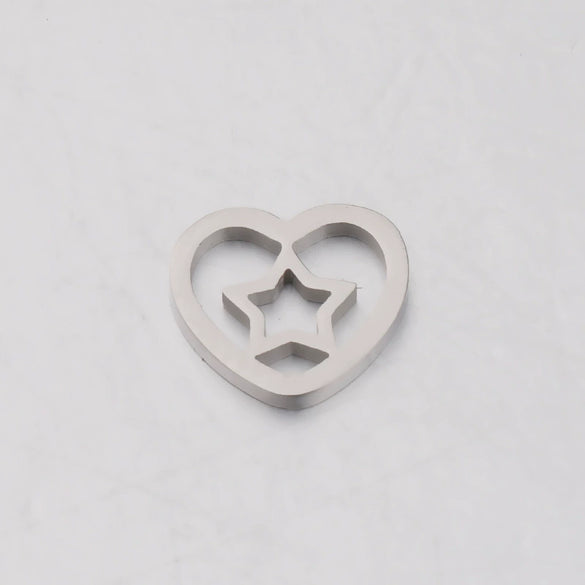 Jewelry Accessories Stainless Steel Braided Cut Out Heart Star Peach Heart Fivepointed Star Fine Polishing
