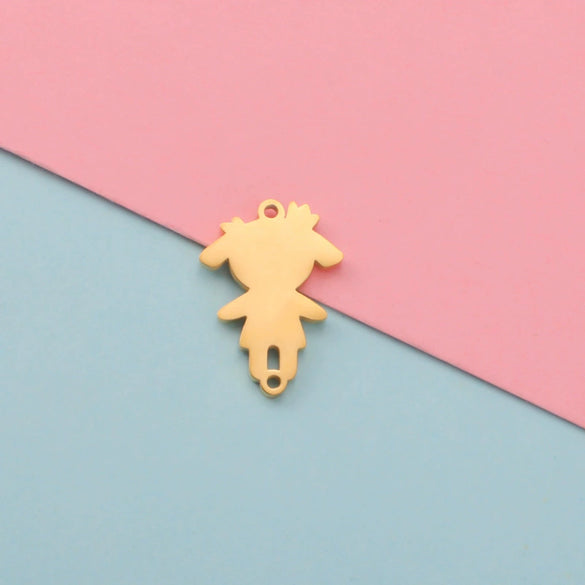 Jewelry Accessories Stainless Steel Creative Bracelet Pendant With Girl Wearing Crown Cartoon Character Pattern And Electroplating Process